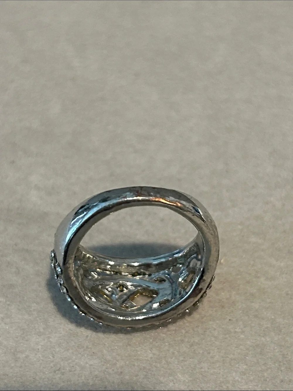 Crystal Accent Two-Tone Infinity Ring - Gold and Silver